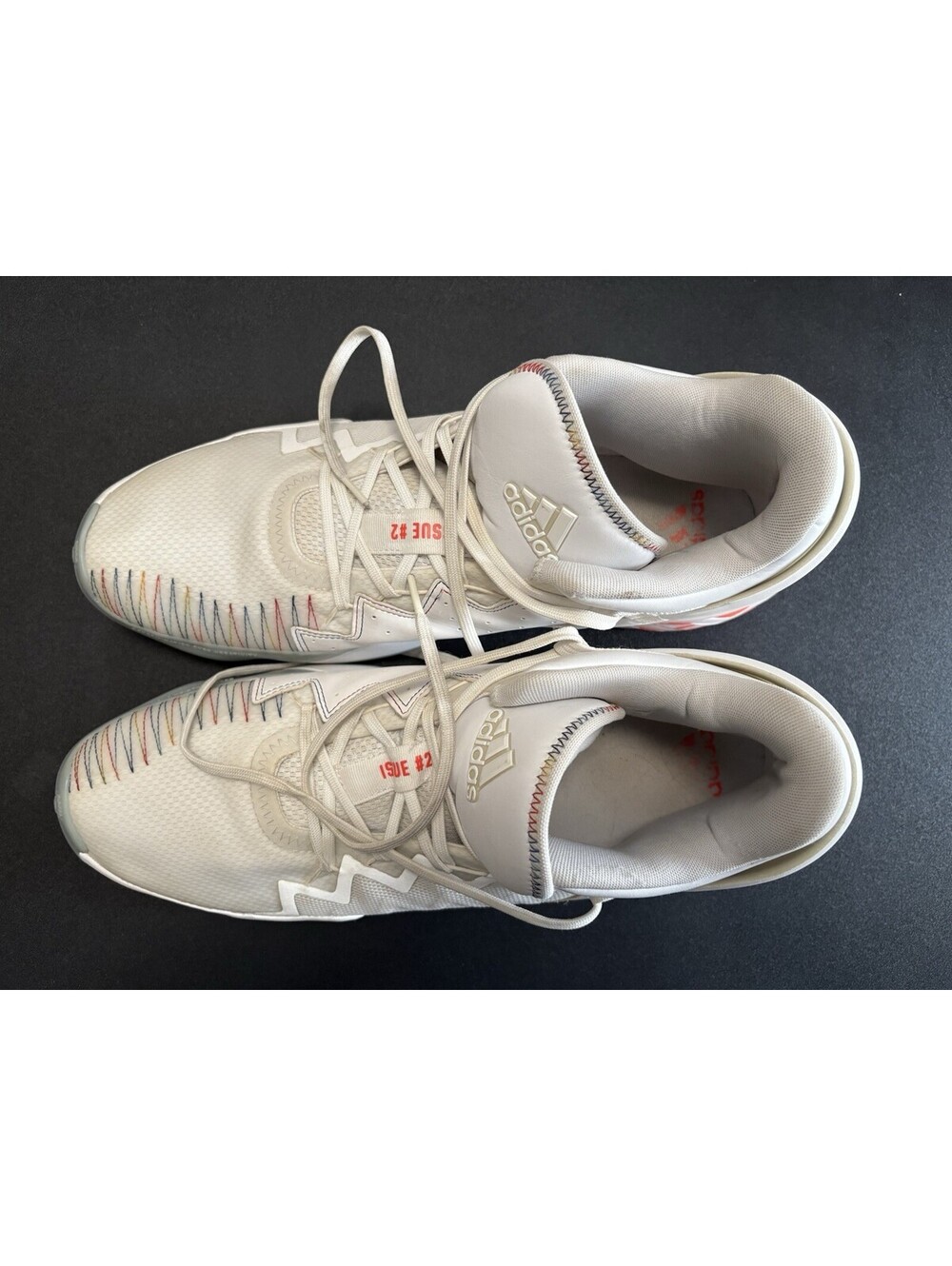 Adidas DON Issue 2 Cloud White Solar Red Size 18 FZ1395 Donovan Mitchell Shoes